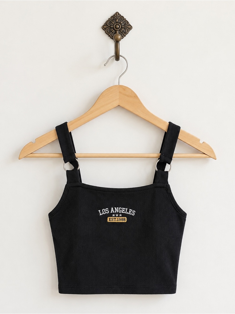 Forever 21 black ribbed sleeveless Los Angeles star ⭐️ tank top S